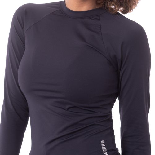 Camiseta Térmica Feminina Estilo Do Corpo Esportiva Preto