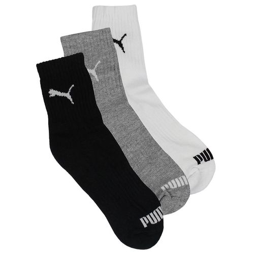 Kit C/3 Meias Masculinas Puma Cano Médio Branco/Cinza