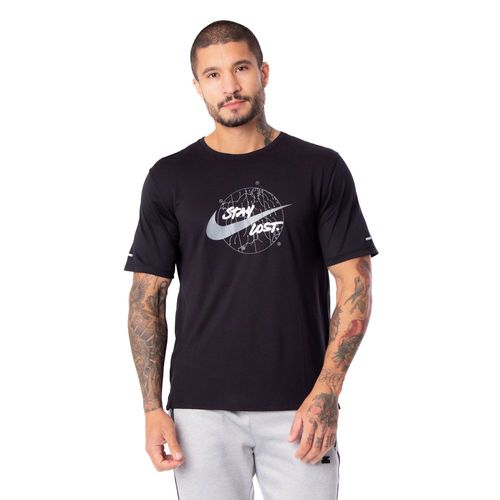 Camiseta Masculina Nike Dri-FIT Miler Wild Run Preto