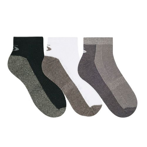 Kit 3 Pares de Meia Masculina Selene Sapatilha Esportiva Preto/Branco/Cinza