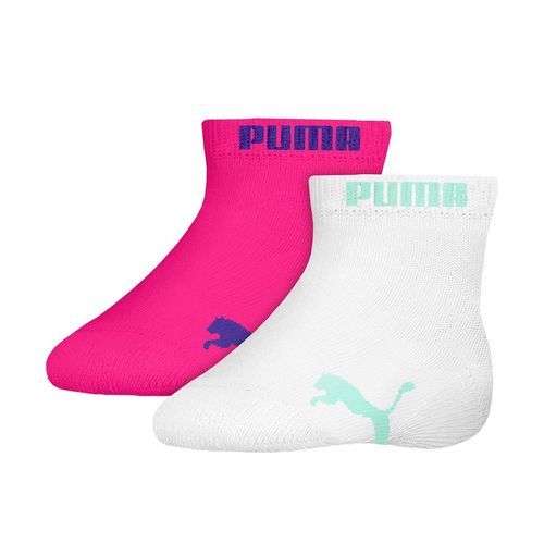 Kit com 2 Pares de Meias Puma Bebê Sapatilha Branco/Pink