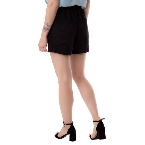 Short Feminino For Why Acetinado Preto