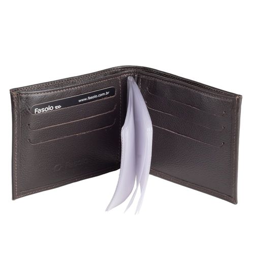 Carteira Masculina Fasolo em Couro H045143 Marrom Escuro