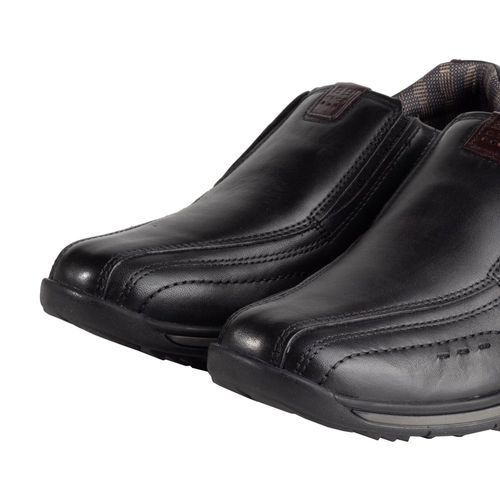 Sapatênis Masculino Pegada em Couro Preto