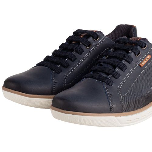 Sapatênis Masculino Pegada Washed em Couro Marinho