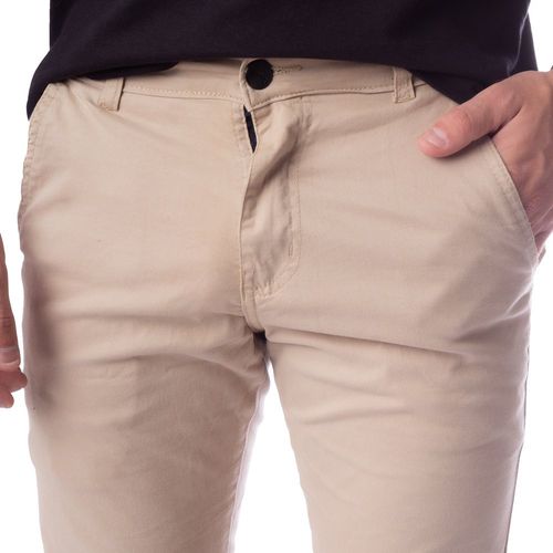 Calça Masculina de Sarja HMO Jeans Slim Bege