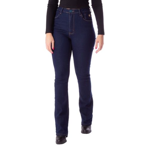 Calça Jeans Feminina Max Denim Flare Azul Escuro