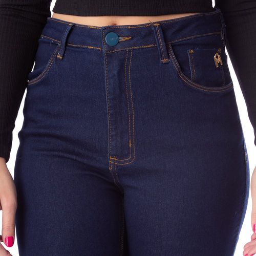 Calça Jeans Feminina Max Denim Flare Azul Escuro