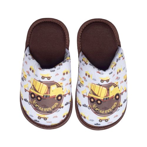 Pantufa Infantil Bear Truck Marrom/branco