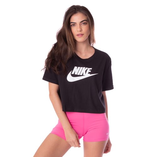 Camiseta Cropped Feminina Nike Sportwear Essential Preta