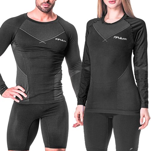 Camiseta Térmica Unissex Poker Skin Comfort X-Ray Manga Longa Preta