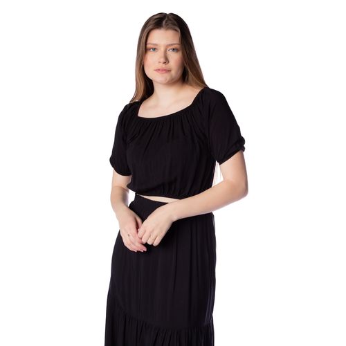 Blusa Cropped Feminina Averzzy Ciganinha Preta