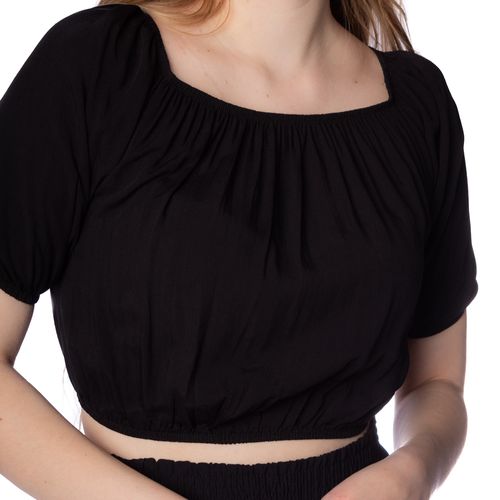 Blusa Cropped Feminina Averzzy Ciganinha Preta