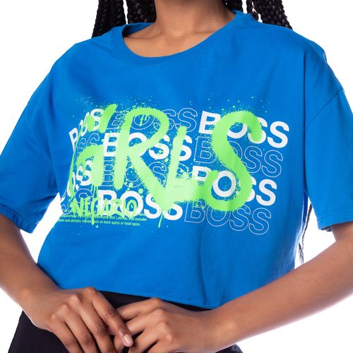 Camiseta Cropped Feminina Nega Rio Girls Boss Azul