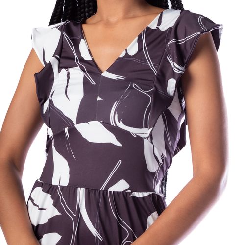 Vestido Feminino Curto Averzzy Estampado Preto