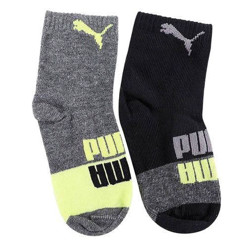 Kit com 2 Meias Puma Bebê Cano Longo Cinza e Preto