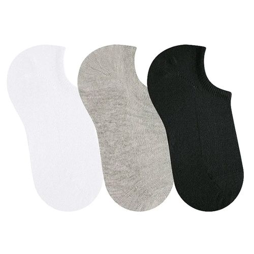 Kit de meias Selene invisivel Branco Preto e Cinza