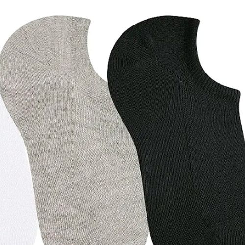 Kit de meias Selene invisivel Branco Preto e Cinza
