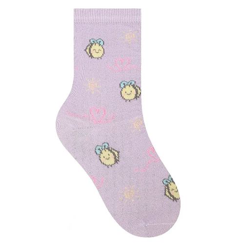 Kit 3 Pares de Meias Infantis Selene Find Your Story Lilás Branca