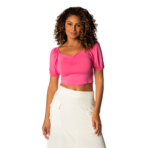 Blusa Cropped Feminina Infinitto Lady Rosa