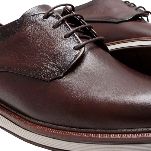 Sapato Masculino Democrata de Couro Metropolitan James Marrom Escuro