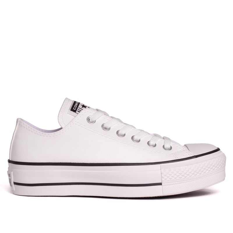 TÊNIS CONVERSE CHUCK TAYLOR ALL STAR OX LIFT COURO SINTÉTICO BRANCO  CT09830001