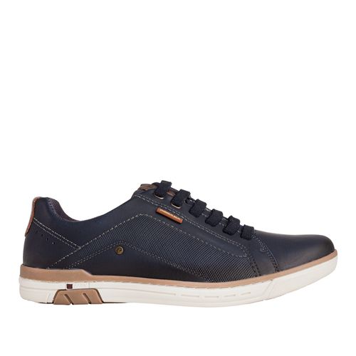Sapatênis Masculino Pegada Washed em Couro Marinho