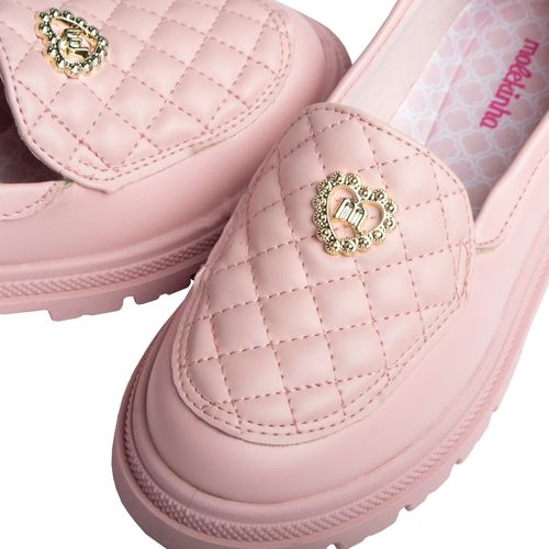 Mocassim Infantil Molekinha Matelassê Rosa