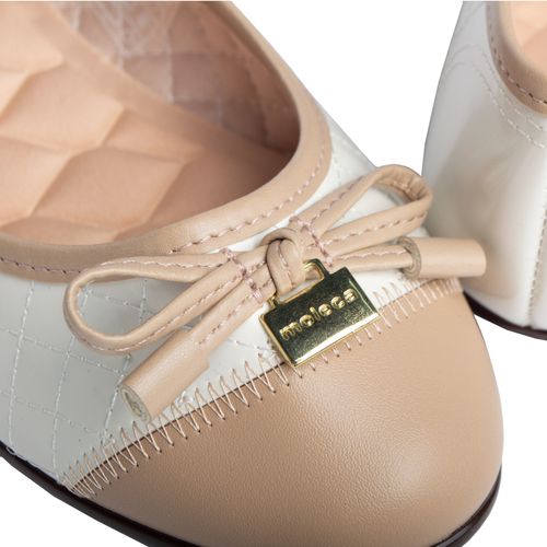 Sapatilha Feminina Moleca Verniz Branco Off White