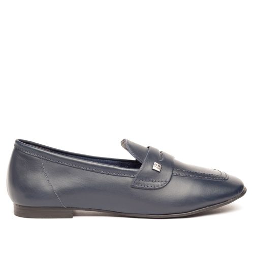 Sapato Feminino Bottero Mocassim Laço Marinho de Couro Marinho