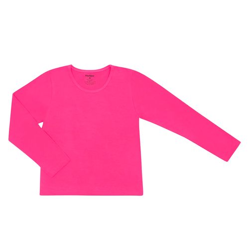 Camiseta Infantil Rovitex Básica de Manga Longa Rosa Escuro