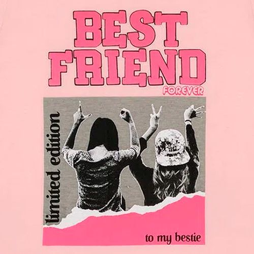 Blusa Infantil Rovitex Best Friend Manga Longa Rosa