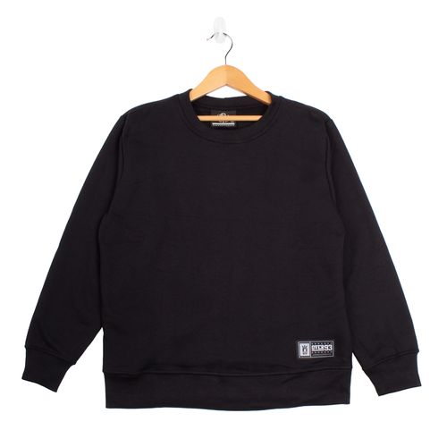Blusão de Moletom Infantil Over Surf Básico Preto