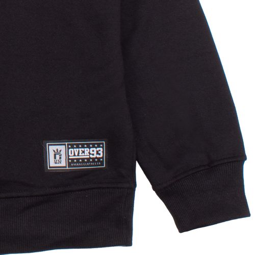 Blusão de Moletom Infantil Over Surf Básico Preto