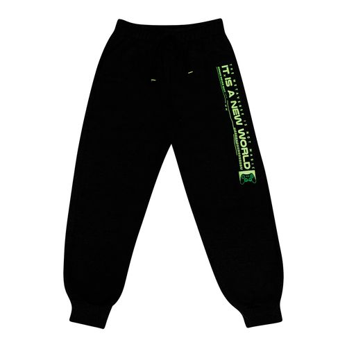 Calça de Moletom Infantil Rovitex New World Preto