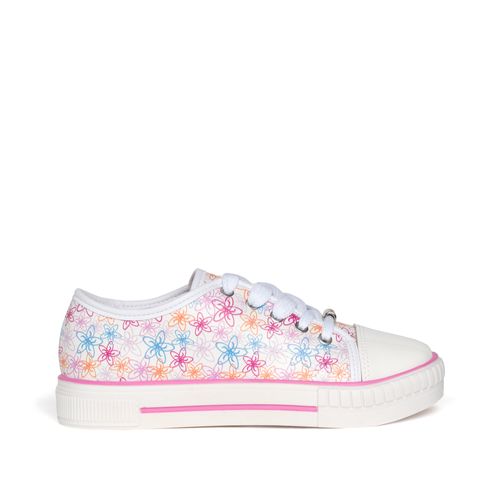 Tênis Infantil Molekinha Floral Branco/rosa