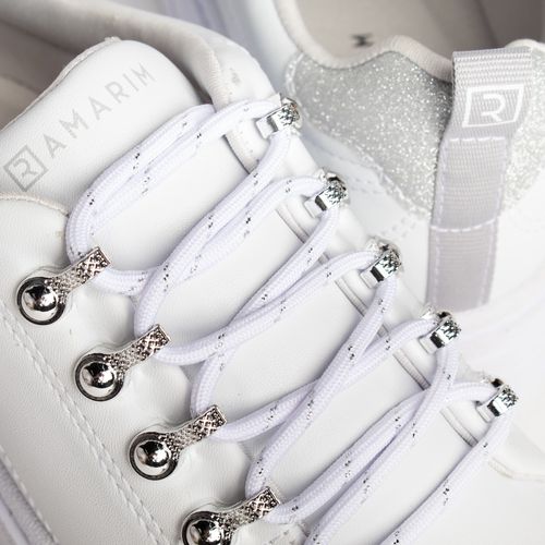 Tênis Feminino Ramarim Plataforma com Detalhes Branco/prata
