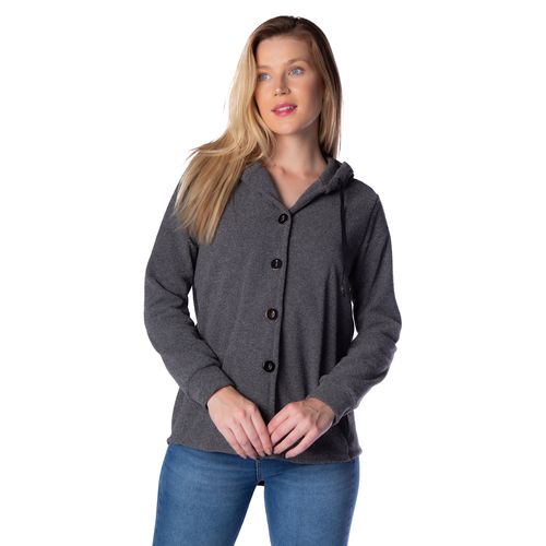 Casaco Feminino Trilhos Urbanos om Capuz Cinza