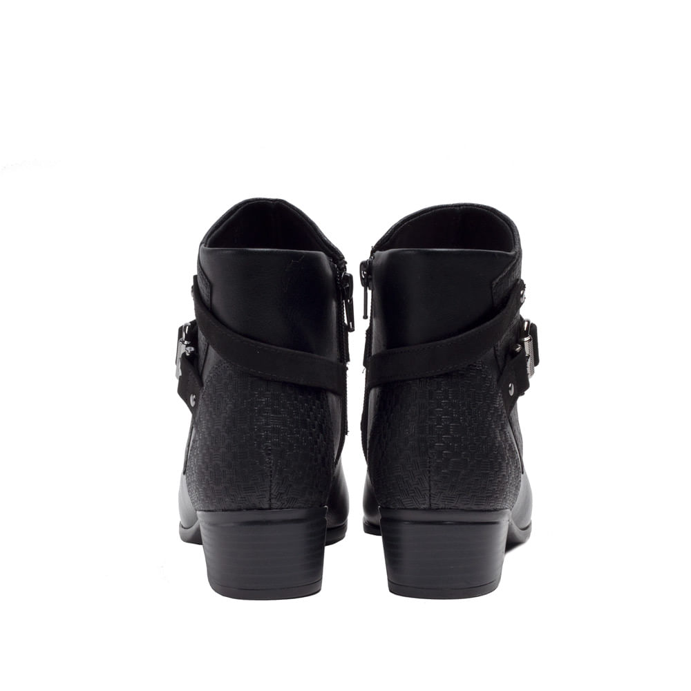 Bota cano curto comfortflex best sale salto curto tiras metal feminina