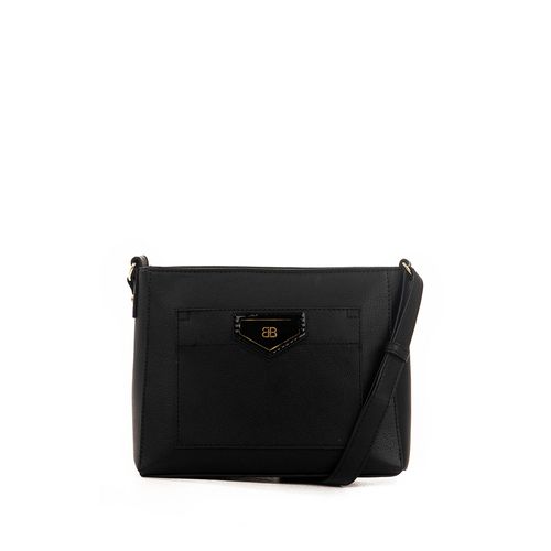 Bolsa Feminina Transversal Rafitthy com Bolso Frontal Preto