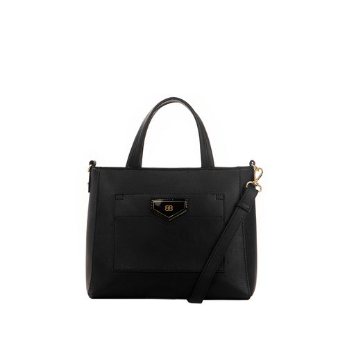 Bolsa Média Feminina Transversal Rafitthy com Bolso Frontal Preto