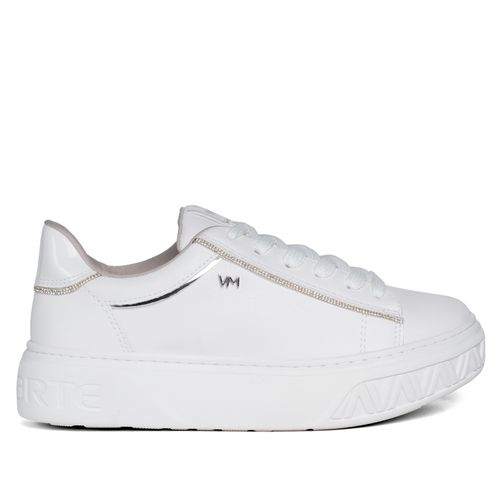 Tênis Feminino Via Marte Flatform com Strass Branco