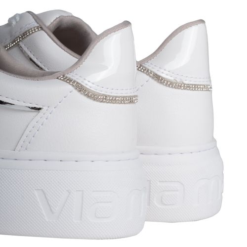 Tênis Feminino Via Marte Flatform com Strass Branco