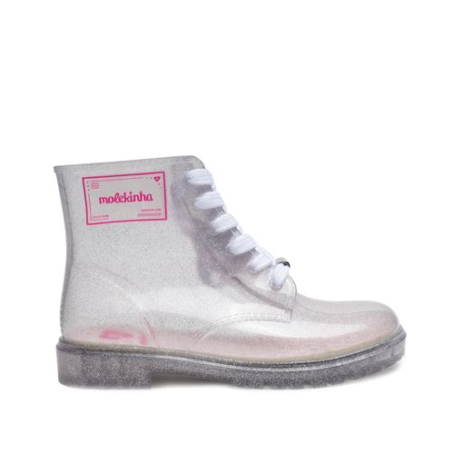 Bota Infantil Molekinha Cristal Glitter Transparente
