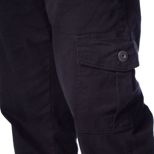 Calça Masculina Max Denim Cargo em Sarja Preta