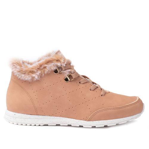 Tênis Feminino Mississipi Abotinado com Pelos Caramelo