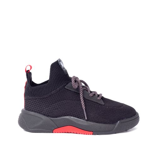 Tênis Infantil Molekinho em Knit Preto/vermelho