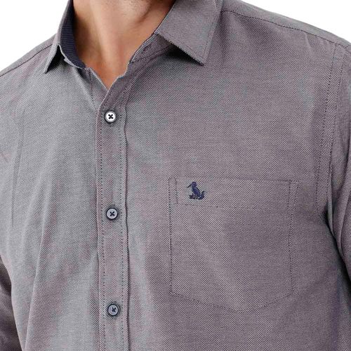 Camisa Masculina Amil Manga Longa com Bolso Cinza