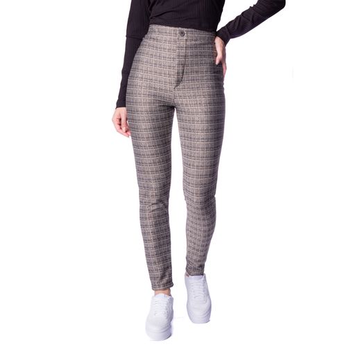 Calça Feminina Averzzy Xadrez Skinny Cinza