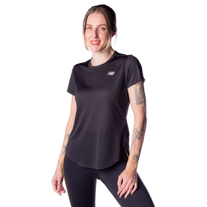 Camiseta Feminina New Balance Accelerate Preto .Compre agora! - Lojas Radan